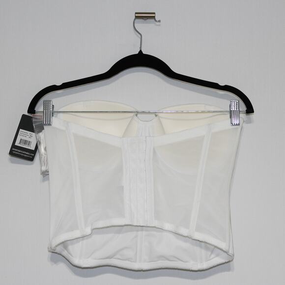 Dominique Ariel Hidden Underwire Seamless Longline Size 38D White NWT - Picture 3 of 6